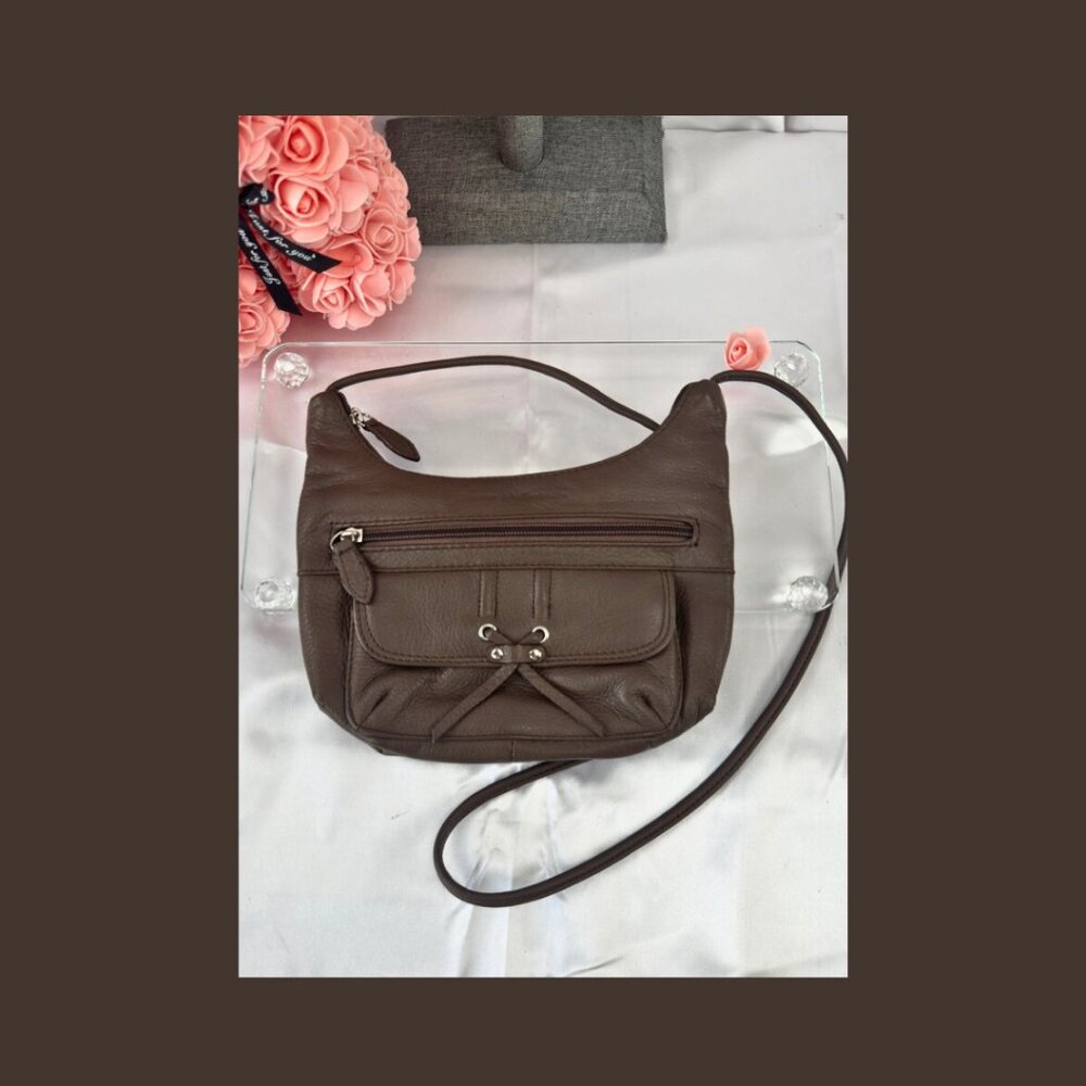 Stone Mountain Leather Crossbody Bag – Taupe Brown